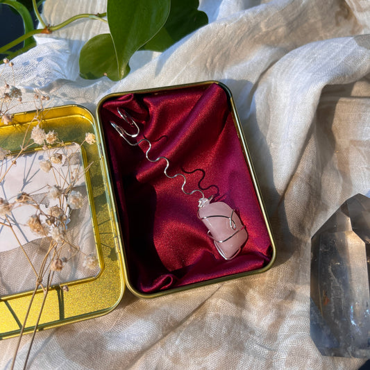 rose quartz - silver joint holder