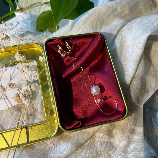 freshwater pearl - gold joint holder ring