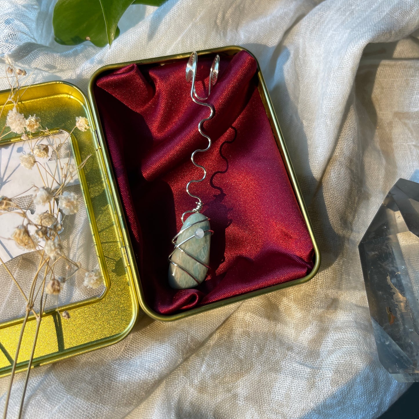 amazonite - silver joint holder