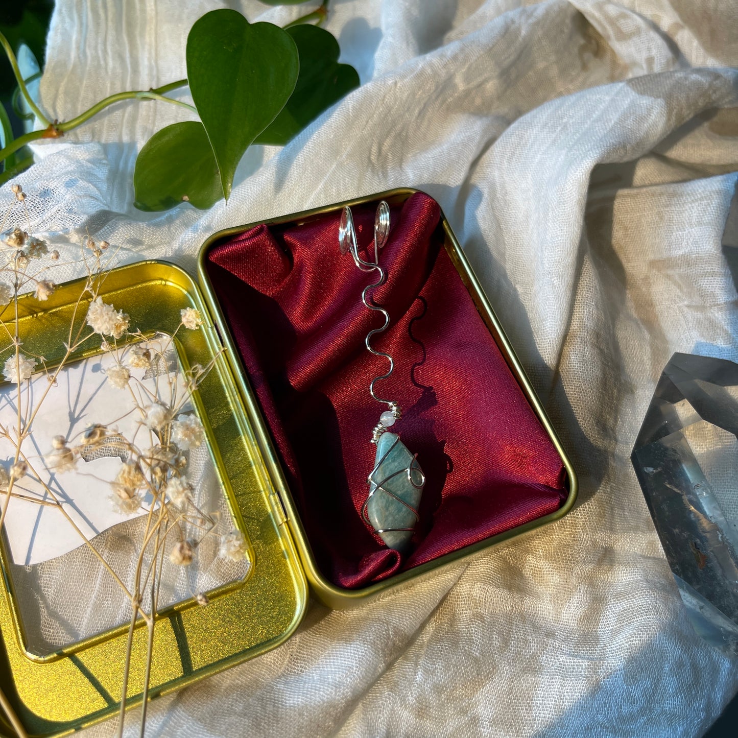 amazonite - silver joint holder