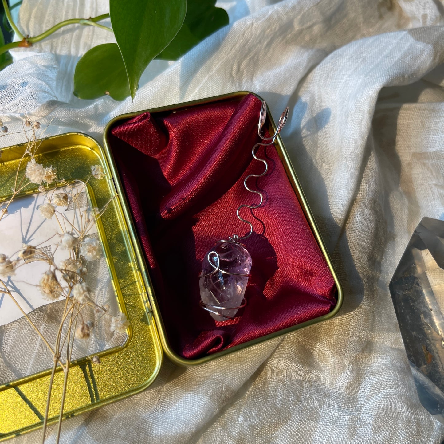 amethyst - rose gold joint holder