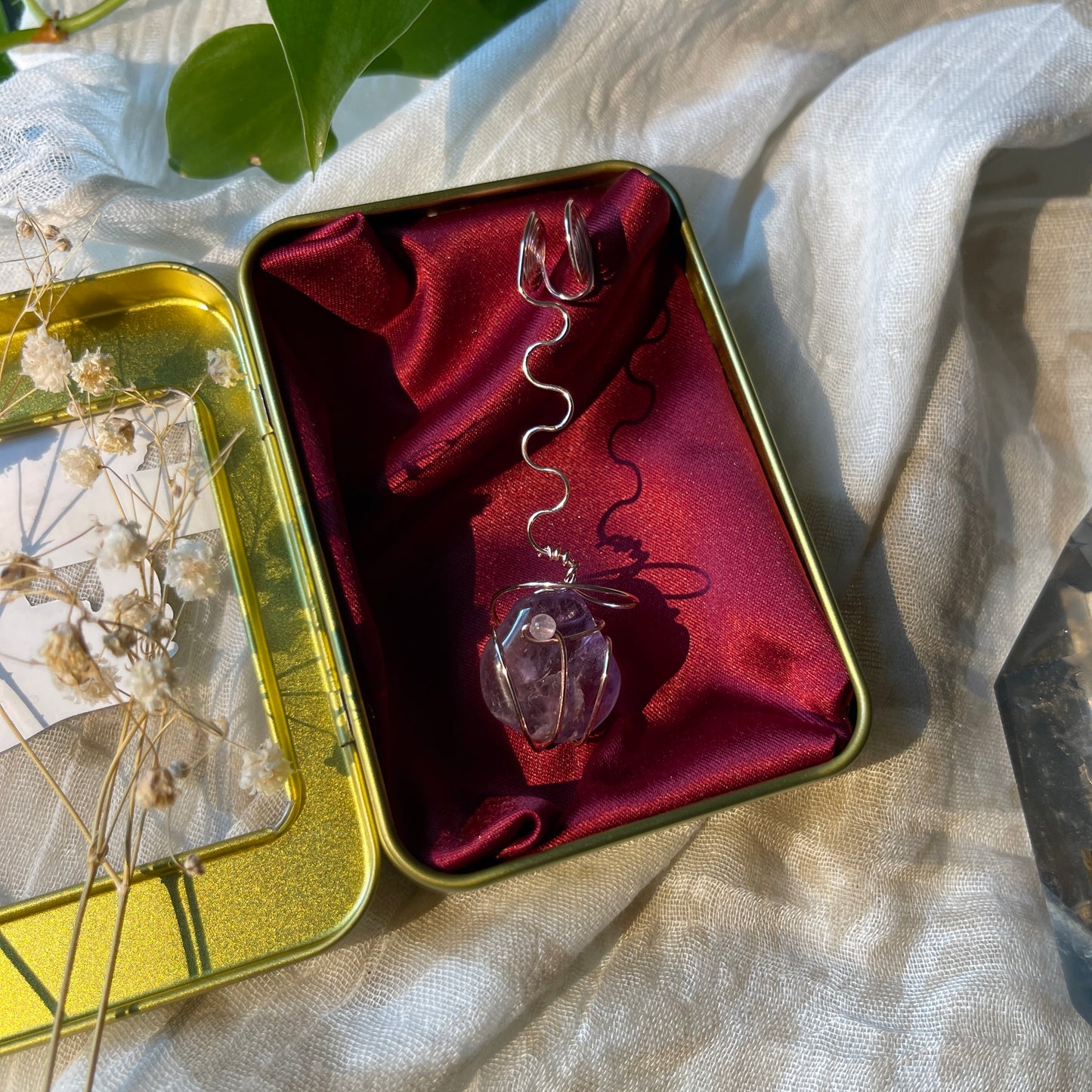 amethyst - rose gold joint holder