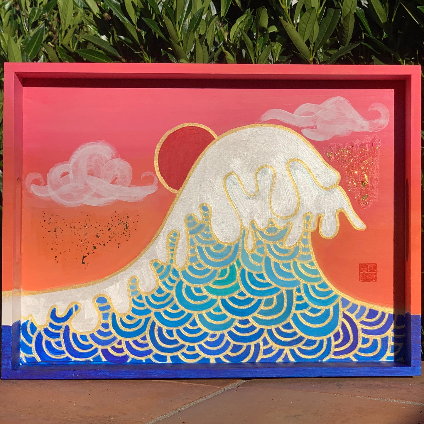 midnight sun - hand painted tray