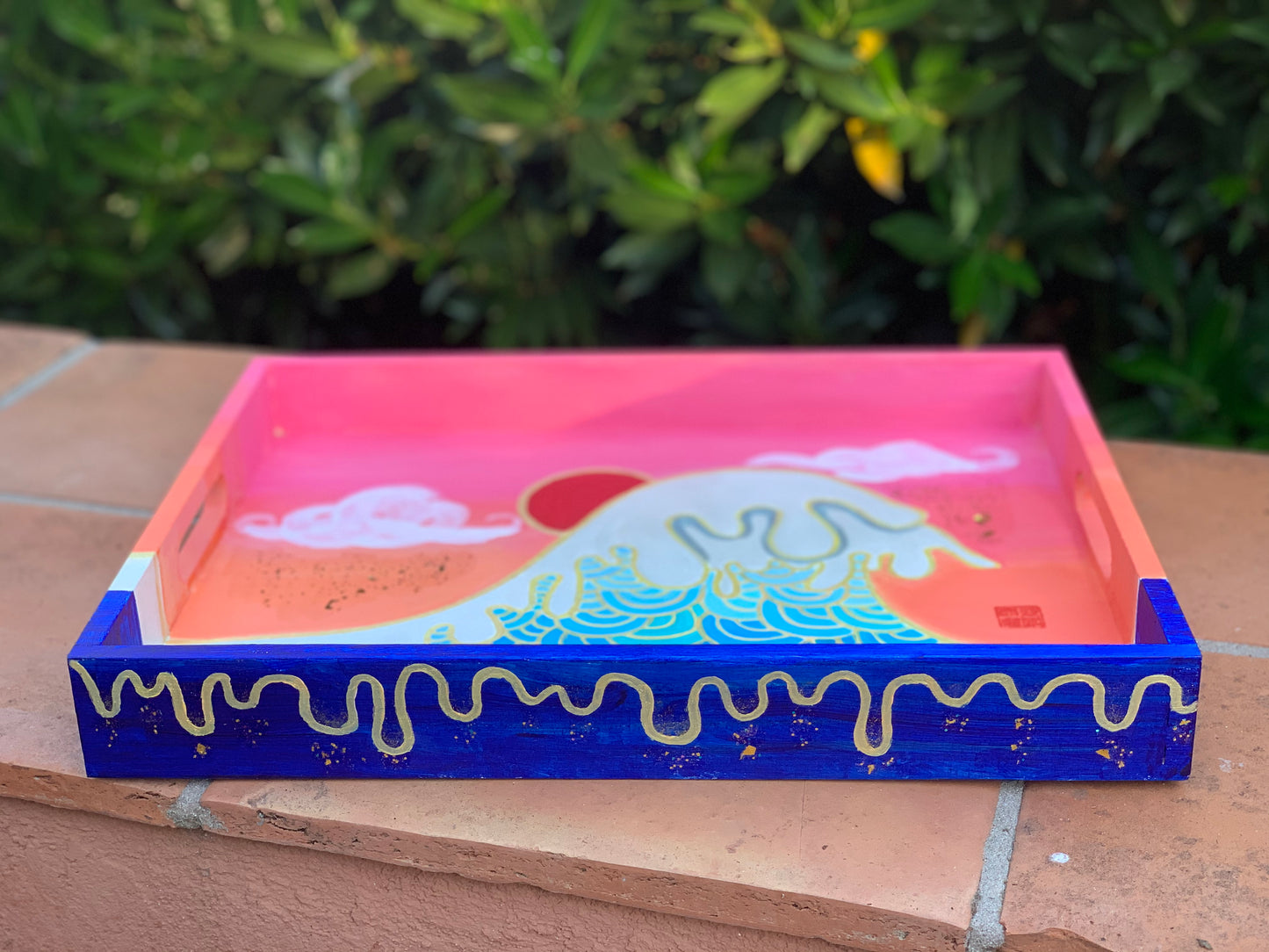 midnight sun - hand painted tray